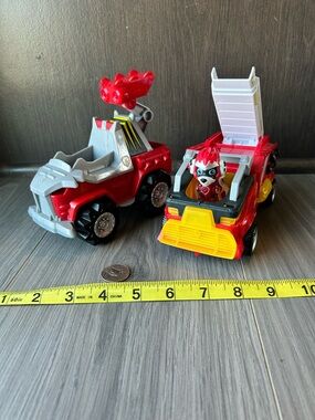 Paw Patrol Marshal character with two Rescue Toy Truck Set for Kids
